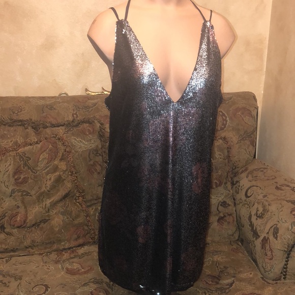 NEW Free People Double Take Sequin Mini Slip Dress - Picture 7 of 11